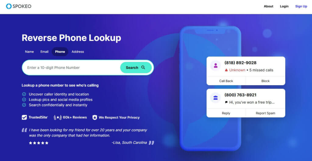 phone tracker spokeo